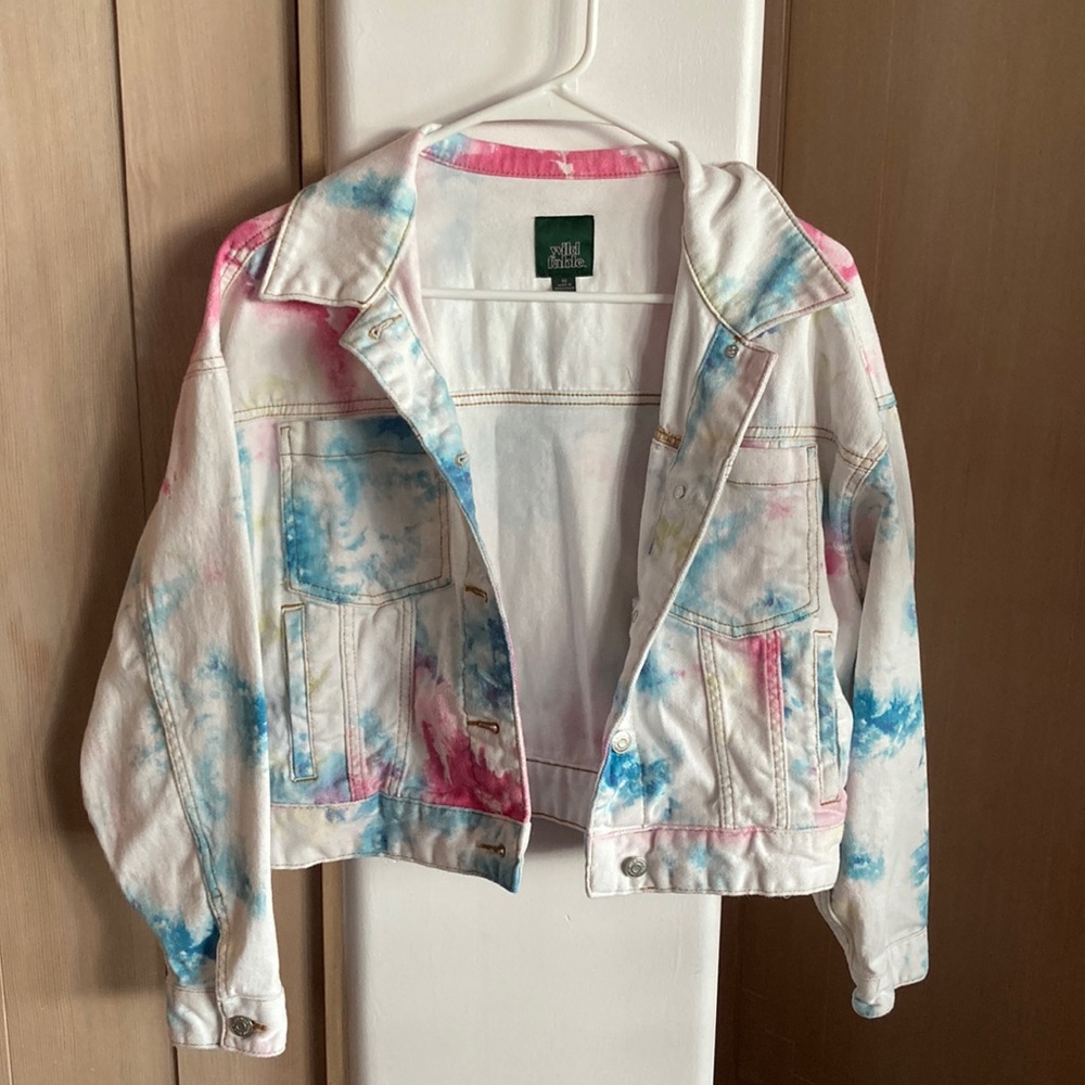 Wild Fable NWOT Watercolor Tie Dye Jean Jacket